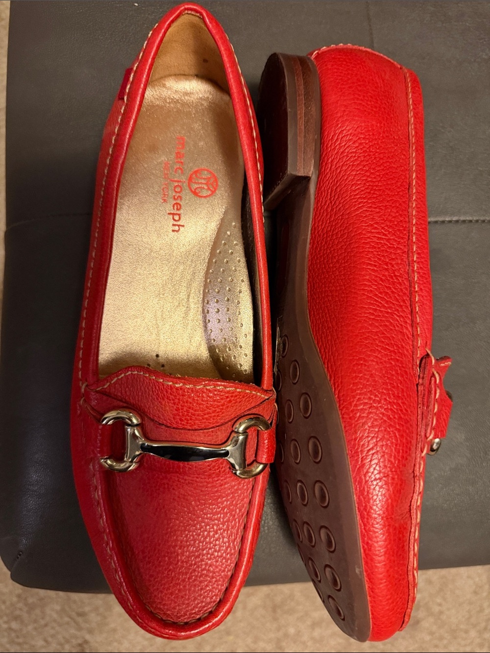 Marc Joseph Red Leather Loafers #8